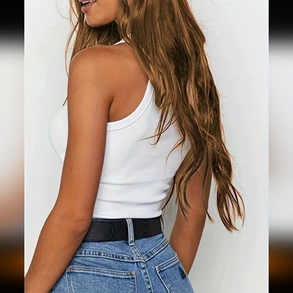 Tops - NEW Y2k Ribbed Crop Racerback Tank Top Small
